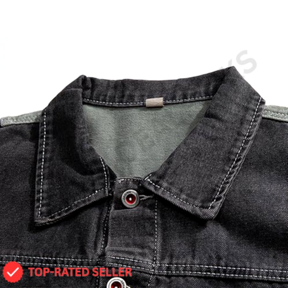 Oversized Denim Jacket Patchwork Classic Retro Y2… - image 6